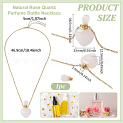 1 шт. ожерелье из натурального розового кварца в виде флакона для духов&nbsp;NJEW-PH0001-37A-03