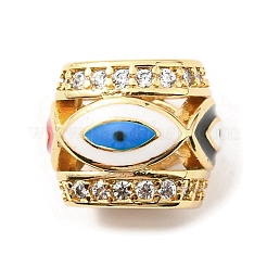 Реечное покрытие латунь микро паве кубический цирконий европейские бусины KK-M247-34G-06