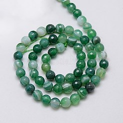 Натуральные полосатые агатовые / полосатые агатовые бусинки G-G581-6mm-12