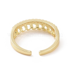 Кольцо-манжета с открытым сердцем из прозрачного кубического циркония RJEW-E072-08