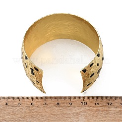 Manschettenarmreifen aus gehämmertem Messing mit Emaille&nbsp;BJEW-A163-05G