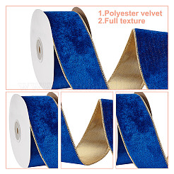 Полиэфирная бархатная лента с проволокой SRIB-WH0072-04C