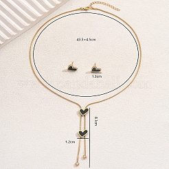 Set di gioielli in acciaio inossidabile con cuore a conchiglia e ventaglio a forma di fiore per donna&nbsp;XK7928-2