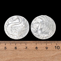 Natürliche weiße Muschel-Cabochons geschnitzt&nbsp;SHEL-G024-03C