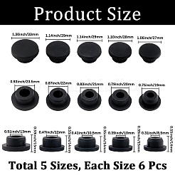 30 шт. 5 стили силиконовых заглушек для отверстий&nbsp;AJEW-GF0011-63A