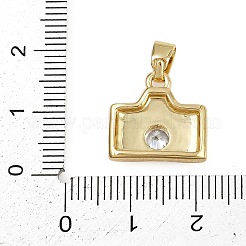 Латунные микропаве прозрачные кубические циркониевые подвески&nbsp;KK-D409-07G