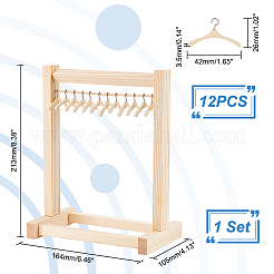 Ahademaker 1 комплект деревянных вешалок для одежды для кукол&nbsp;DJEW-GA0001-37