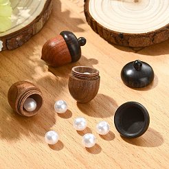 3 Stück 3 Farben Holz Eichel Box Schmuck Anhänger&nbsp;WOOD-CJ0002-64