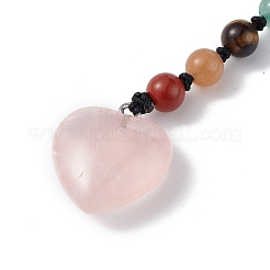 7 porte-clés en perles de pierres précieuses chakra&nbsp;KEYC-F036-02