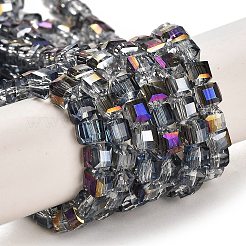 Стеклянные бусины с гальваническим покрытием &nbsp;X-EGLA-D018-4x4mm-18