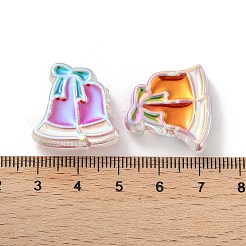 UVメッキアクリルビーズ  エナメル  虹色の  クリスマスデコレーションテーマ  クリスマス鐘  21x21x8.5mm  穴：3.5mm&nbsp;X-OACR-Z021-02K