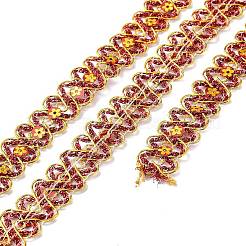 Волнистая кружевная лента длиной 12 м с цветочной филигранью и пайетками. OCOR-WH0070-13C