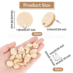 30 шт. деревянная фурнитура для сережек-гвоздиков WOOD-OC0002-71