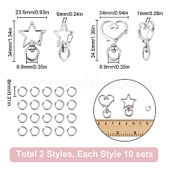20 комплект из 2-х видов поворотных застежек из сплава FIND-SC0011-12