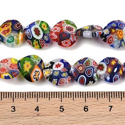 Millefiori main brins coeur en verre de perles&nbsp;LK-P017-14