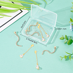 8 шт. 2 латунных гайки для ушей с кисточкой из хрустальных страз KK-SC0003-14