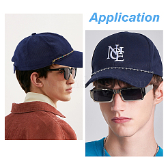 6 Stück Baseballkappenkette aus Messing und Edelstahl 304&nbsp;AJEW-HS00002