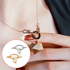 2 шт. 2-х цветные латунные застежки-пряжки со стразами&nbsp;KK-DR0001-14