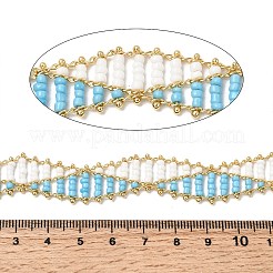 Стеклянные цепочки из бисера ручной работы&nbsp;CHC-K017-01G-02