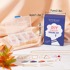 DIYイヤリング作成キット  ガラスビーズ入り  真鍮のピアスフック  アイピン  フラットヘッドピン＆丸カン  透明樹脂ペンダント  真鍮製フレームコネクター  304ステンレスペンダント  ミックスカラー  24.5x11.5x2mm  穴：1mm&nbsp;DIY-SC0017-93