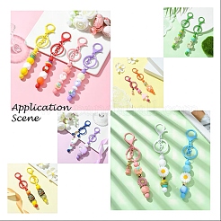 Брелок из окрашенного сплава и латуни с бусинами для изготовления ювелирных изделий своими руками DIY-YW0007-58I