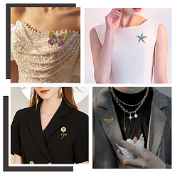 12 шт. 12 стиля брошь из цинкового сплава и страз JEWB-AR0001-20