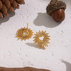 Серьги-гвоздики из нержавеющей стали 304 в форме полого сердца&nbsp;CV0241