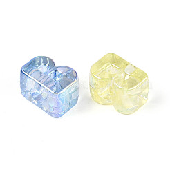 Cuentas europeas de acrílico transparente chapado en uv&nbsp;OACR-M027-02B