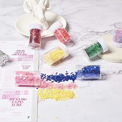 プラスチックスパンコールビーズ  スパンコールビーズ  星とハート  ミックスカラー  24瓶 / セット&nbsp;MRMJ-PH0001-14