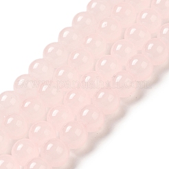 焼き絵用塗料、模造翡翠ガラス、丸ビーズの連  ピンク  8.5~9mm  穴：1.5mm  約105個/連  31.8インチ&nbsp;X-DGLA-Q021-8mm-02