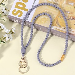 Sangles de cou pour carte d'identité en perles de silicone&nbsp;NJEW-SW00025-08