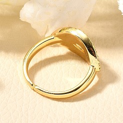 Регулируемые латунные кольца с прозрачным кубическим цирконием с микропаве EJEW-Q010-02G