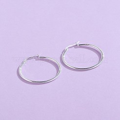 925スターリングシルバーフープピアス  リング  銀  25x2mm&nbsp;EJEW-BB43797-25MM