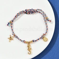 Браслеты с подвесками из нержавеющей стали 304 BJEW-C114-13G