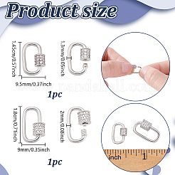 2 шт. 2 цвета 925 серебряных застежки-винты со стразами&nbsp;STER-NB0001-36