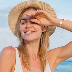 Браслет из синтетической бирюзы (окрашенной) в виде морской звезды&nbsp;X-BJEW-TA00218