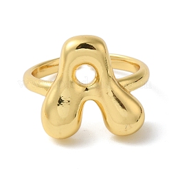 Bague manchette ouverte en laiton pour femme avec initiales&nbsp;RJEW-N046-02A-G