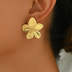 Stilvolle 201 Edelstahl gestreifte Blumen Ohrstecker&nbsp;LS-CN5900-2