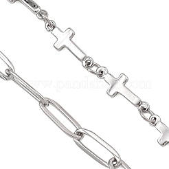 Herstellung von Armbändern aus Büroklammerketten und Kreuzgliederketten aus Edelstahl 304&nbsp;AJEW-JB01642