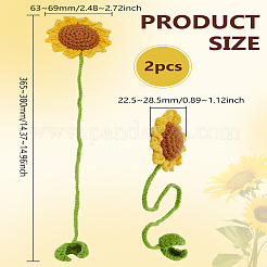 2 шт. полиэстеровые украшения из подсолнечника&nbsp;AJEW-LP0002-87B