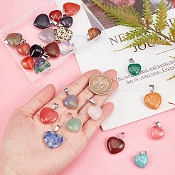 Подвески из натуральных и синтетических драгоценных камней в форме сердца&nbsp;PH-G-G755-01