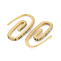 Висячие серьги из латуни с покрытием стойки микро паве EJEW-C102-04G-02