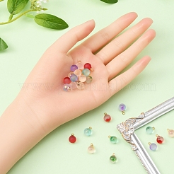 40 Stück 7 kolos transparente spritzlackierte Glasanhänger&nbsp;GLAA-YW0001-35
