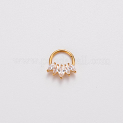 Кольца для носа из хирургической нержавеющей стали 316L с прозрачным кубическим цирконием WG4B84E-01