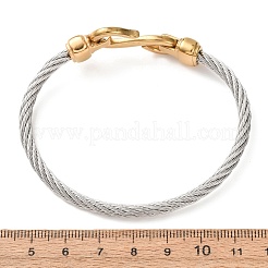 Zweifarbige Armreifen aus gedrehtem Seil aus Edelstahl 304 mit S-Verschlüssen für Damen&nbsp;SA-CBA2192-02GP
