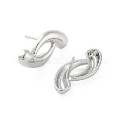Orecchini a bottone in ottone a goccia&nbsp;EJEW-Q811-15P