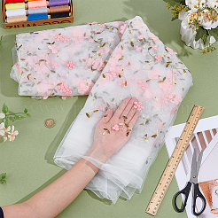 6 ярд сетчатой ткани из молочного волокна с цветочным узором&nbsp;DIY-NB0014-82A