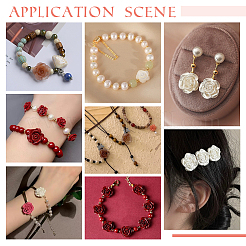 64шт 8 цвета синтетический коралл 3d цветок розы бусины CORA-GA0001-02