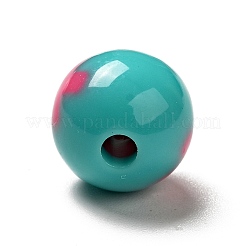 ツートンの不透明アクリルビーズ  クロスの丸  ダークターコイズ  11.5mm  穴：2.8mm  約555個/500g&nbsp;SACR-K003-02B