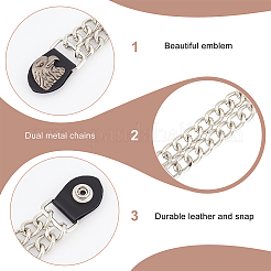 4 шт. 2 удлинителя для байкерского жилета из искусственной кожи AJEW-GA0006-20